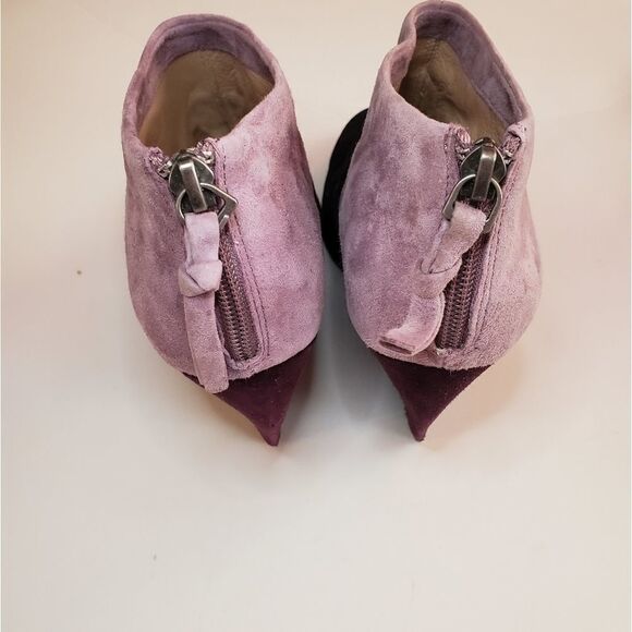 JEAN-MICHEL CAZABAT wedge bootie Rica purple suede color block 7.5 - Picture 6 of 11